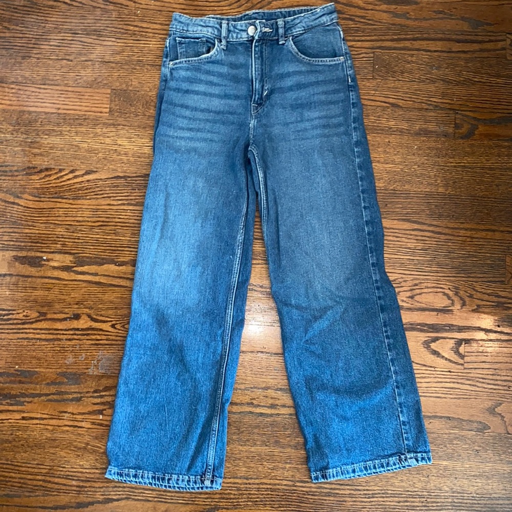 H&M wide leg blue jeans for kids and tweens